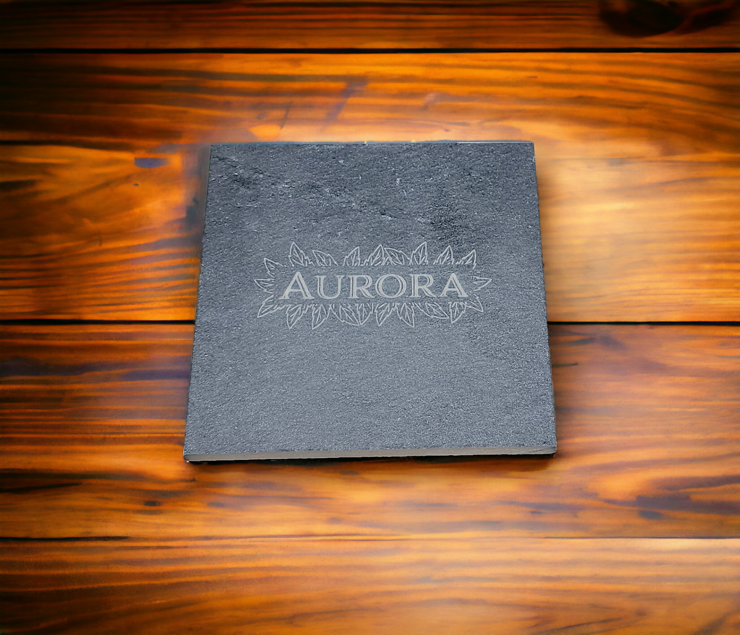Engraved slate coaster