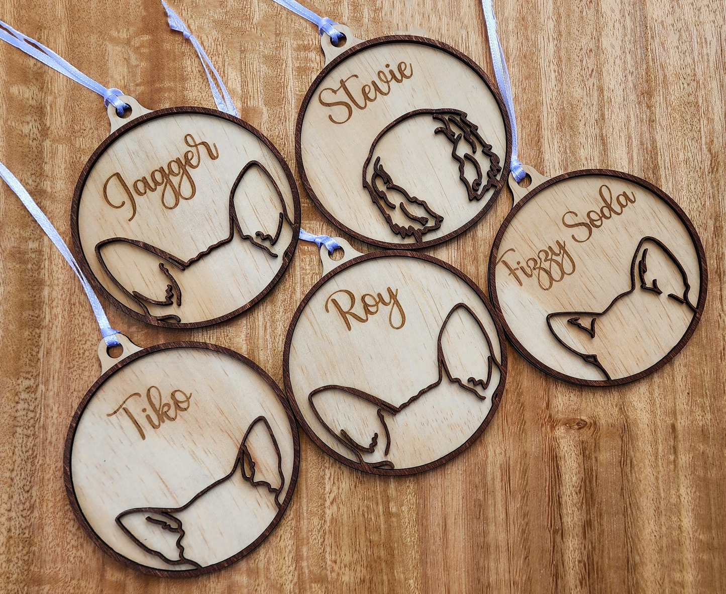 Wooden Dog ear ornaments