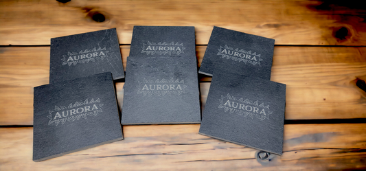 Engraved slate coaster