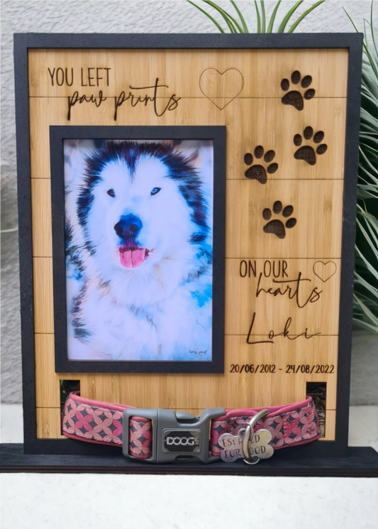 Pet collar memorial stand